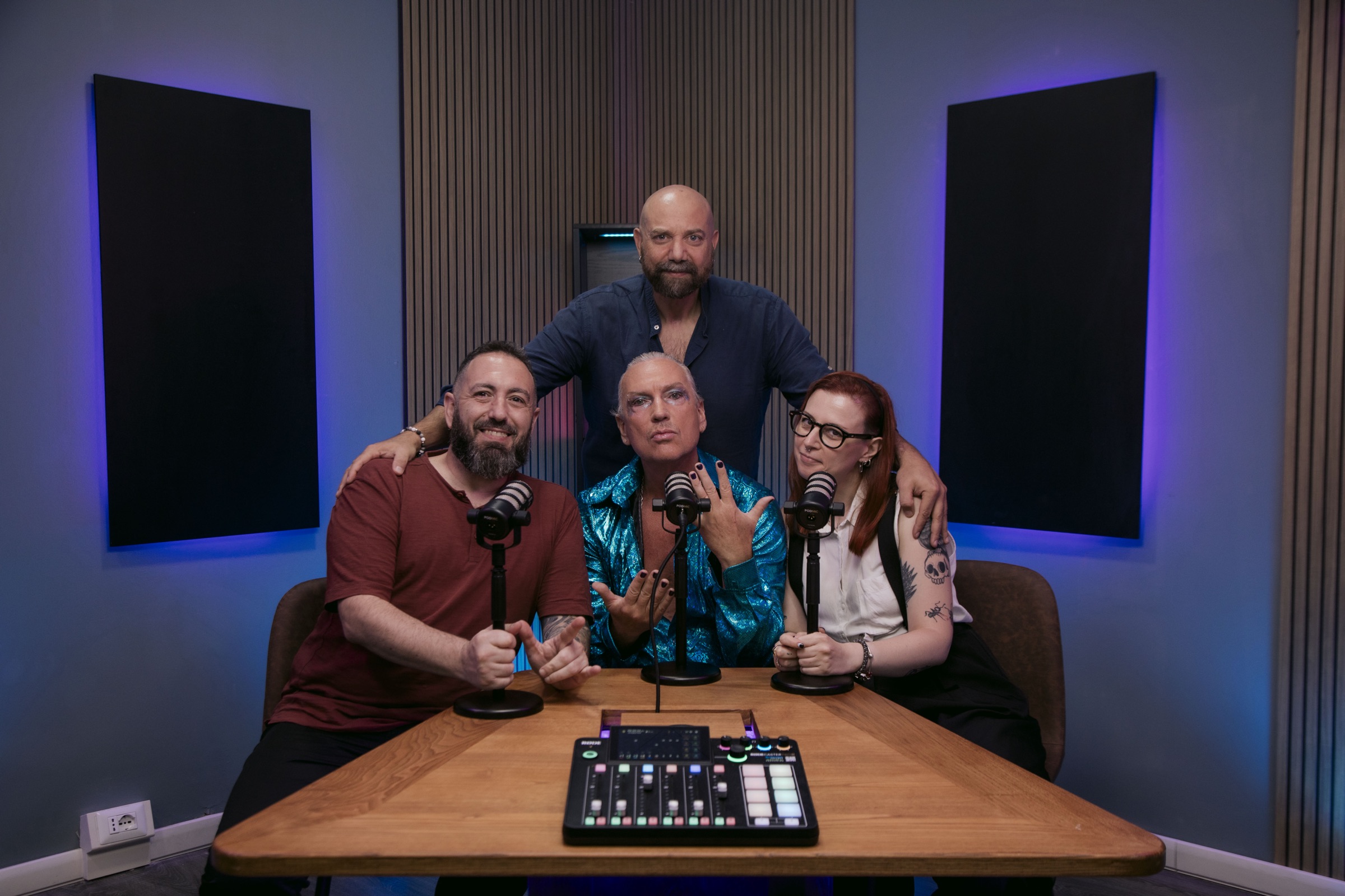 Mauro Repetto nei panni di Retinal — backstage a Sala Podcast Roma