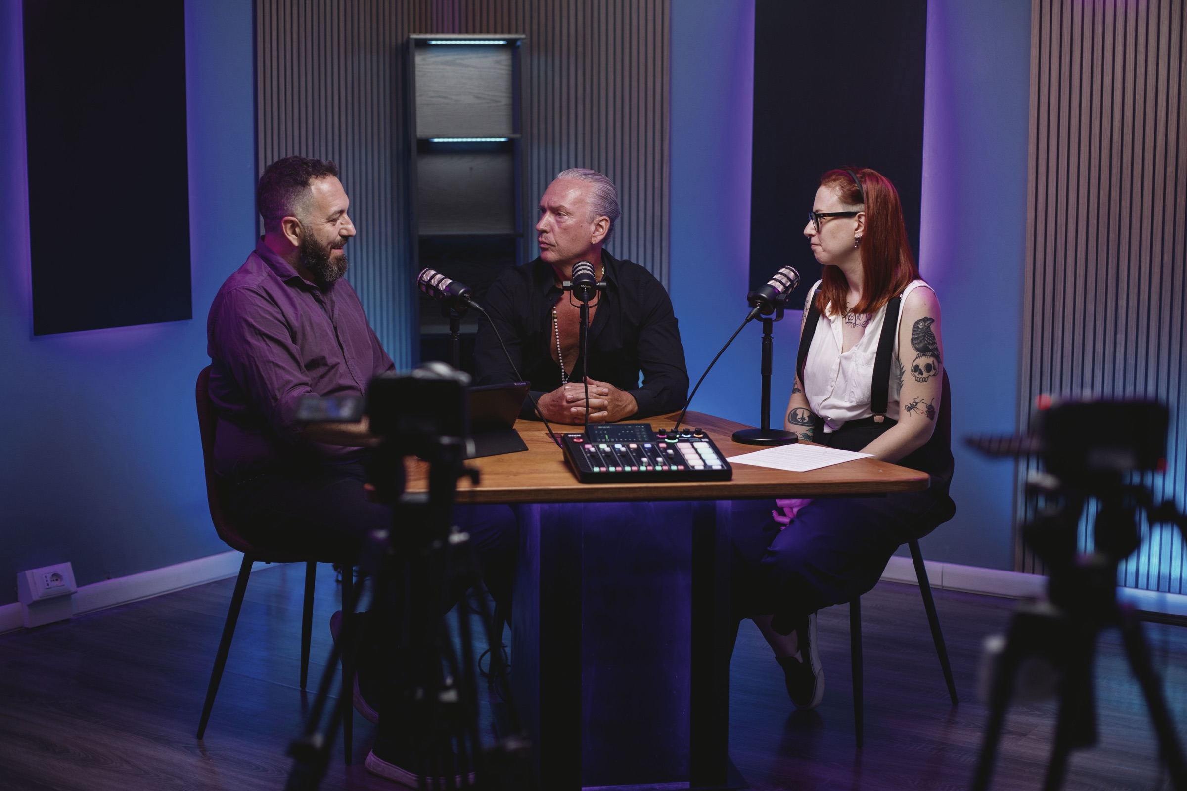 Mauro Repetto nei panni di Retinal — backstage a Sala Podcast Roma